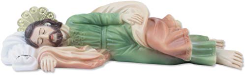 Proposte Religiose Estatua de San José durmiente de resina, 20 cm de largo, pintada a mano.