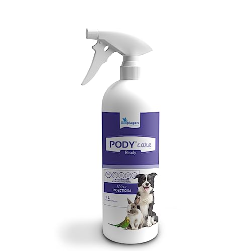 Bioplagen Pody Care antiparasitario Spray | Spray insecticida acaricida | Insecticida en Spray Especial para pequeños Animales | Gran Efecto de Choque y Residual | Formato de 1L