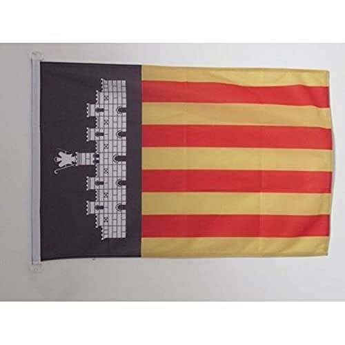 AZ FLAG Bandera de Mallorca 150x90cm Uso Exterior - Bandera MALLORQUINA 90 x 150 cm Anillos