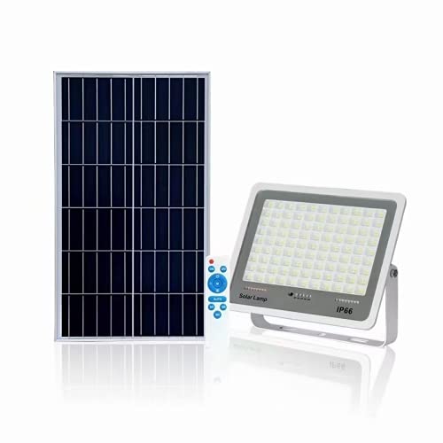Faro LED solar farola de exterior carretera foco luz natural 5000 K panel solar sensor movimiento y mando a distancia (FP-SL01-200W)