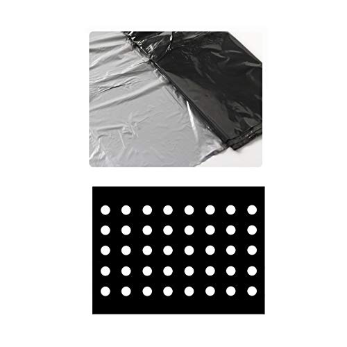 æ— Cubierta de plástico negro, cubierta de tierra de membrana de polietileno con agujeros de siembra, lámina de plástico para jardín de vegetales, 10 x 32.8 pies