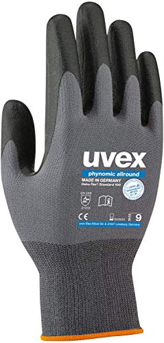 Uvex SAFETY Phynomic Allround Guantes de protección multiusos, 3 pares de guantes multiusos para jardín, herramientas y empresas, guantes de trabajo ligeros, guantes de protección hidrófugos, Tallais