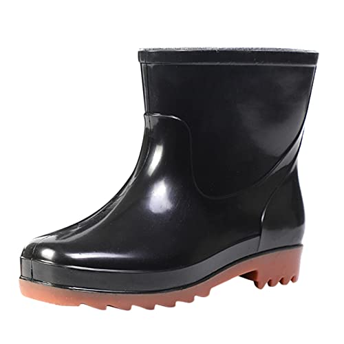 Rifuli Botas de lluvia de goma para hombre, botas de goma impermeables para jardín, calzado de lluvia para hombre, zapatos de lluvia Botas De Agua Hombre Blancas (Brown, 44)