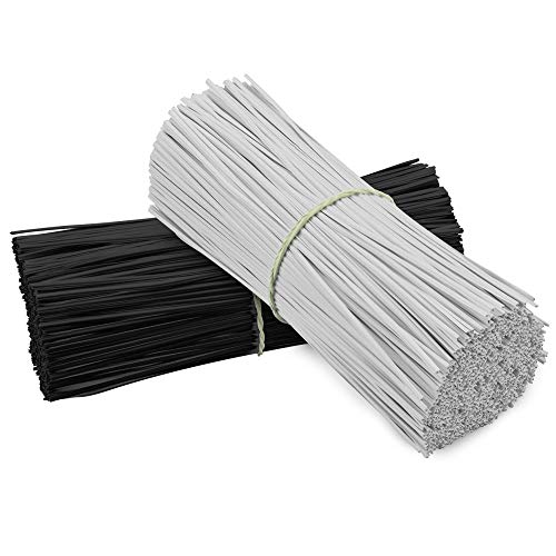TANCUDER 400 PCS Alambre Recubierto de Plástico Bridas para Cables Reutilizables Lazos de Torcedura Jardinería Lazo de Alambre para Arreglar Ramas de Uva, Empacar Bolsas, Atar Cables (Blanco y Negro)