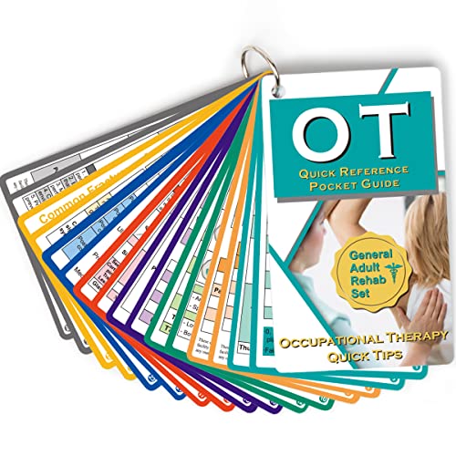 Guía de bolsillo de referencia de terapia ocupacional, 32 páginas OT consejos rápidos para ot, regalos de terapeuta ocupacional para estudiantes, 17 tarjetas de tamaño perfecto de bolsillo de 3 x 5